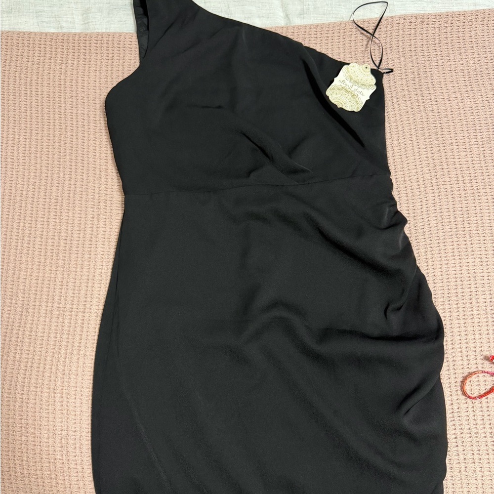 Altar'd State Chic Black One-Shoulder Dress